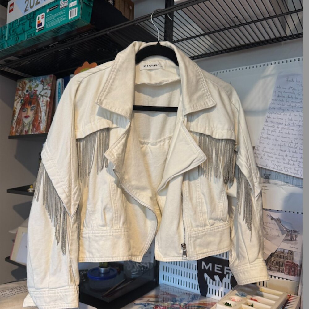 Cropped  White Denim Jacket RIVIR